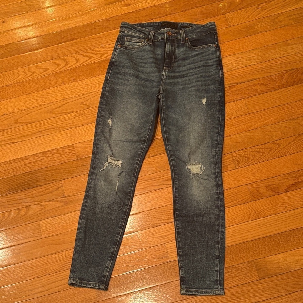 Kendall & Kylie Dark Blue Distressed Skinny Jeans